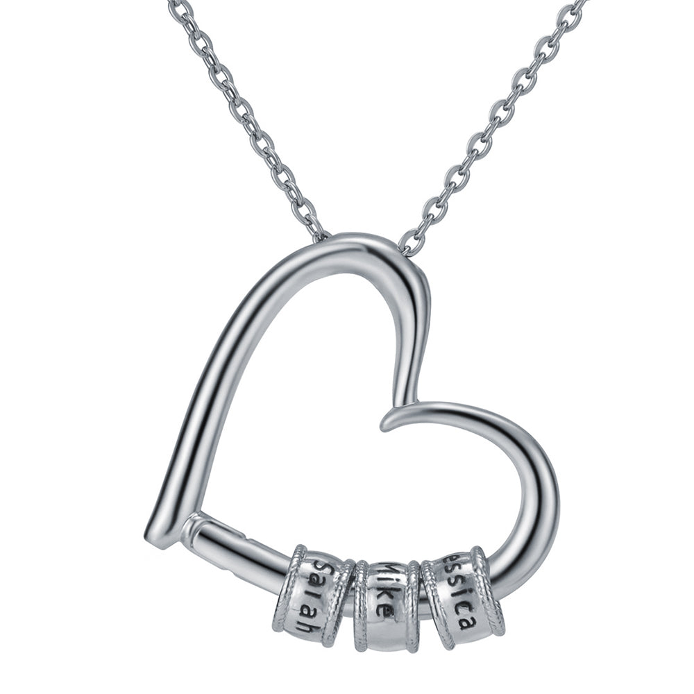 Silver heart name necklace