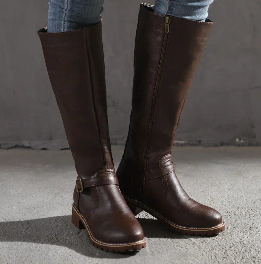 Women's ankle boots in dark brown