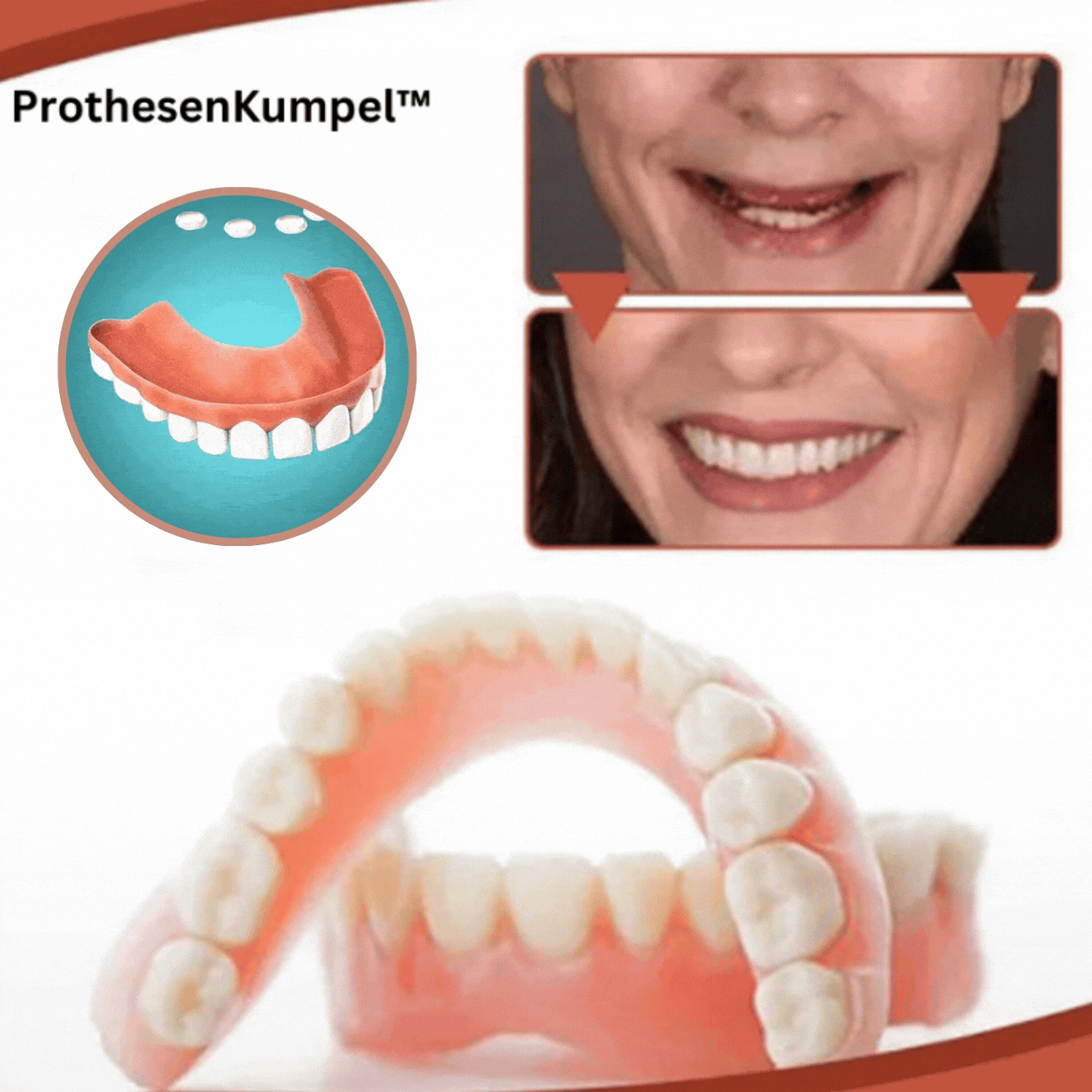 Silicone snap-on cosmetic teeth veneers in use