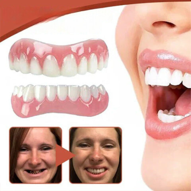 Silicone snap-on cosmetic teeth veneers