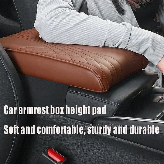 Leather console cushion installed in vehicle interior