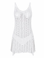 Women's Crochet Hollow Out Beach Cover-Up Dress – Split Hem Boho...