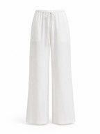 Women's Wide-Leg Linen Pants – Casual Loose Straight-Leg Summer...