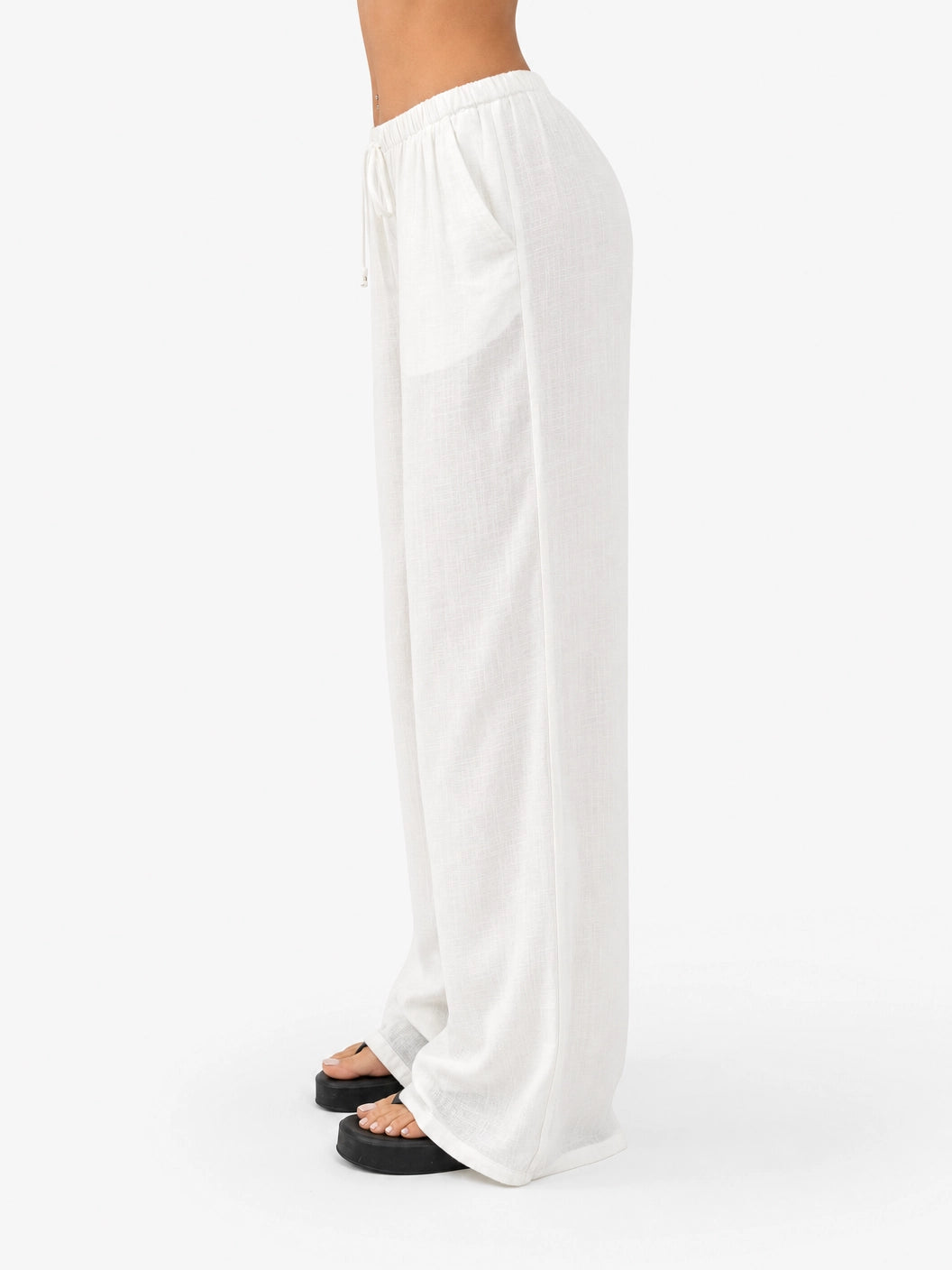 Women's Wide-Leg Linen Pants – Casual Loose Straight-Leg Summer...