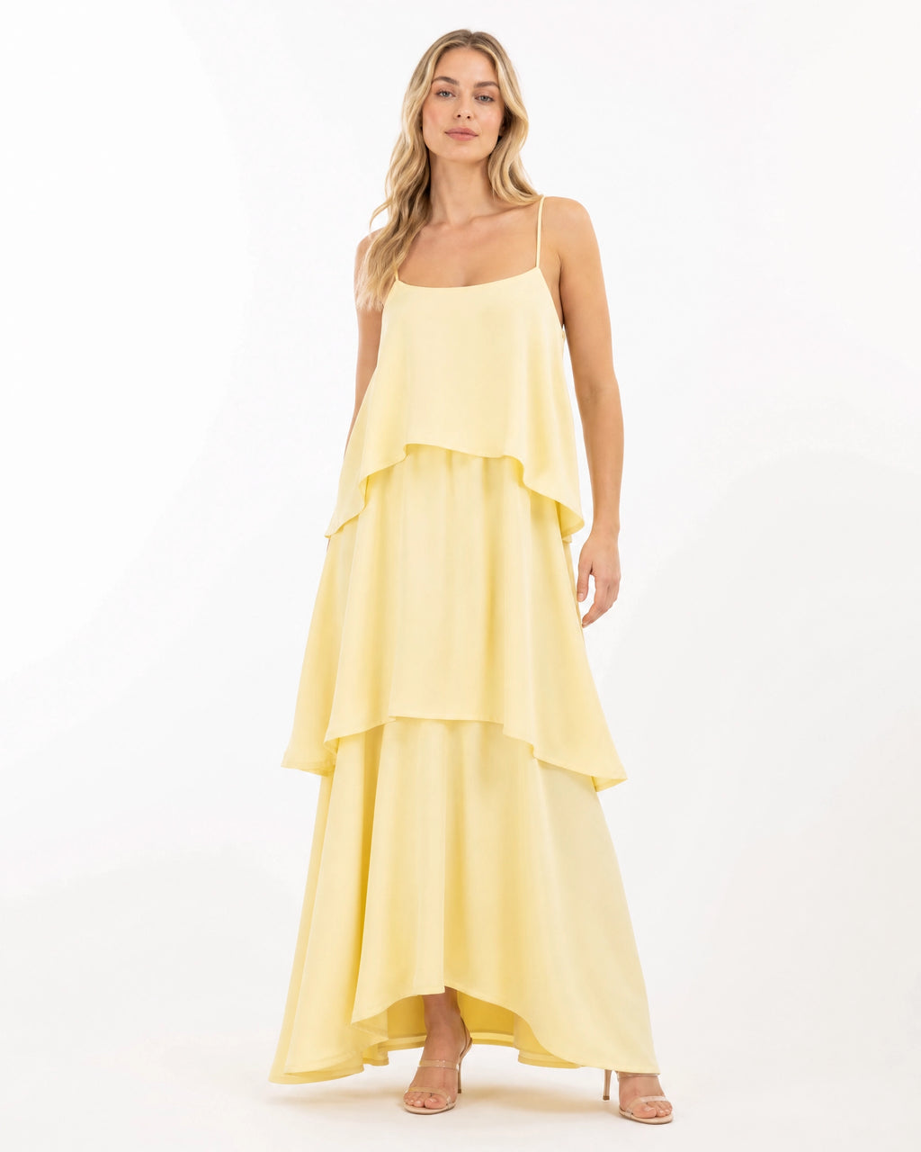 Women's Maxi Dress Flared Hem Adjustable Straps Formal Elegant Long Dress
