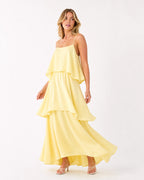 Women's Maxi Dress Flared Hem Adjustable Straps Formal Elegant Long Dress