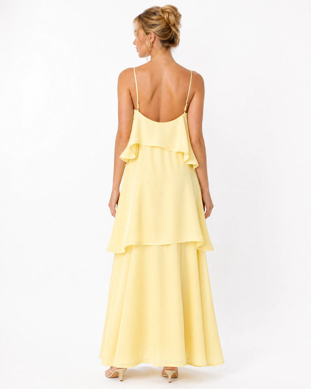 Women's Maxi Dress Flared Hem Adjustable Straps Formal Elegant Long Dress
