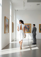 White sleeveless asymmetric polyester dress with a cutout back, perfect for cocktail parties.